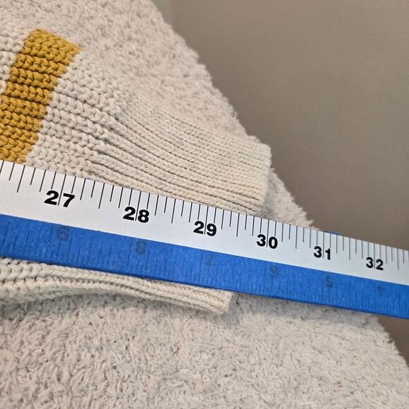 Goodthreads Cotton Shaker Stitch Pullover Sweater Women's L V-neck Striped - Picture 8 of 11